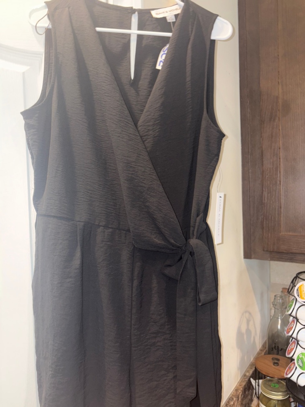 Emma & Michele Black Sleeveless Jumper/Romper shorts outfit with Side Tie